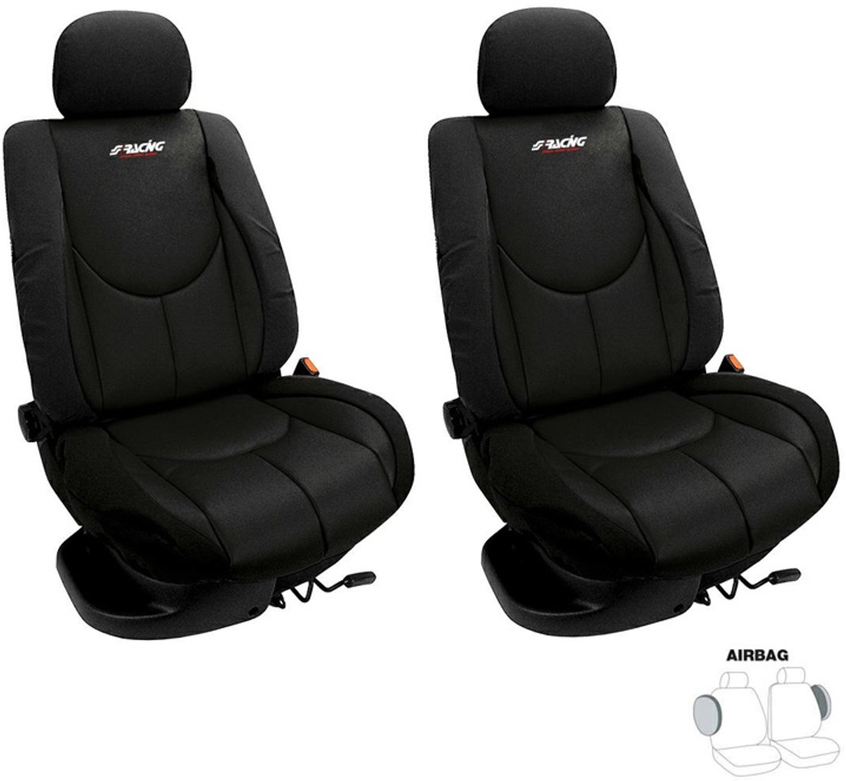 Simoni Racing Stoelhoezenset Type A (voorstoelen) - Zwart - 6-delig