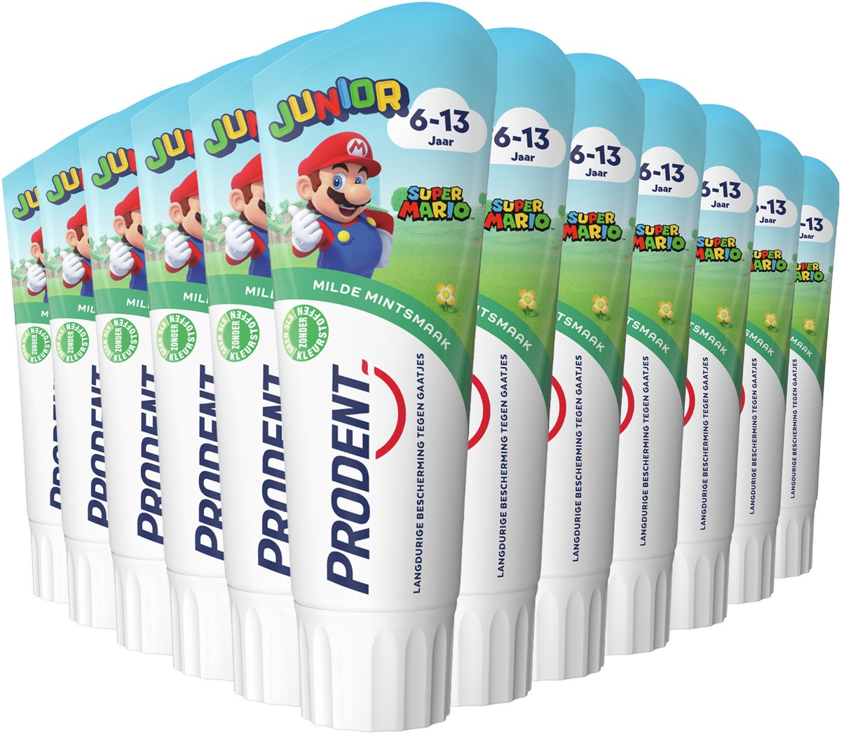 Prodent Junior 6-13 jaar Tandpasta - Super Mario - tandverzorging met fluoride remineralisatie-technologie - 12 x 75 ml