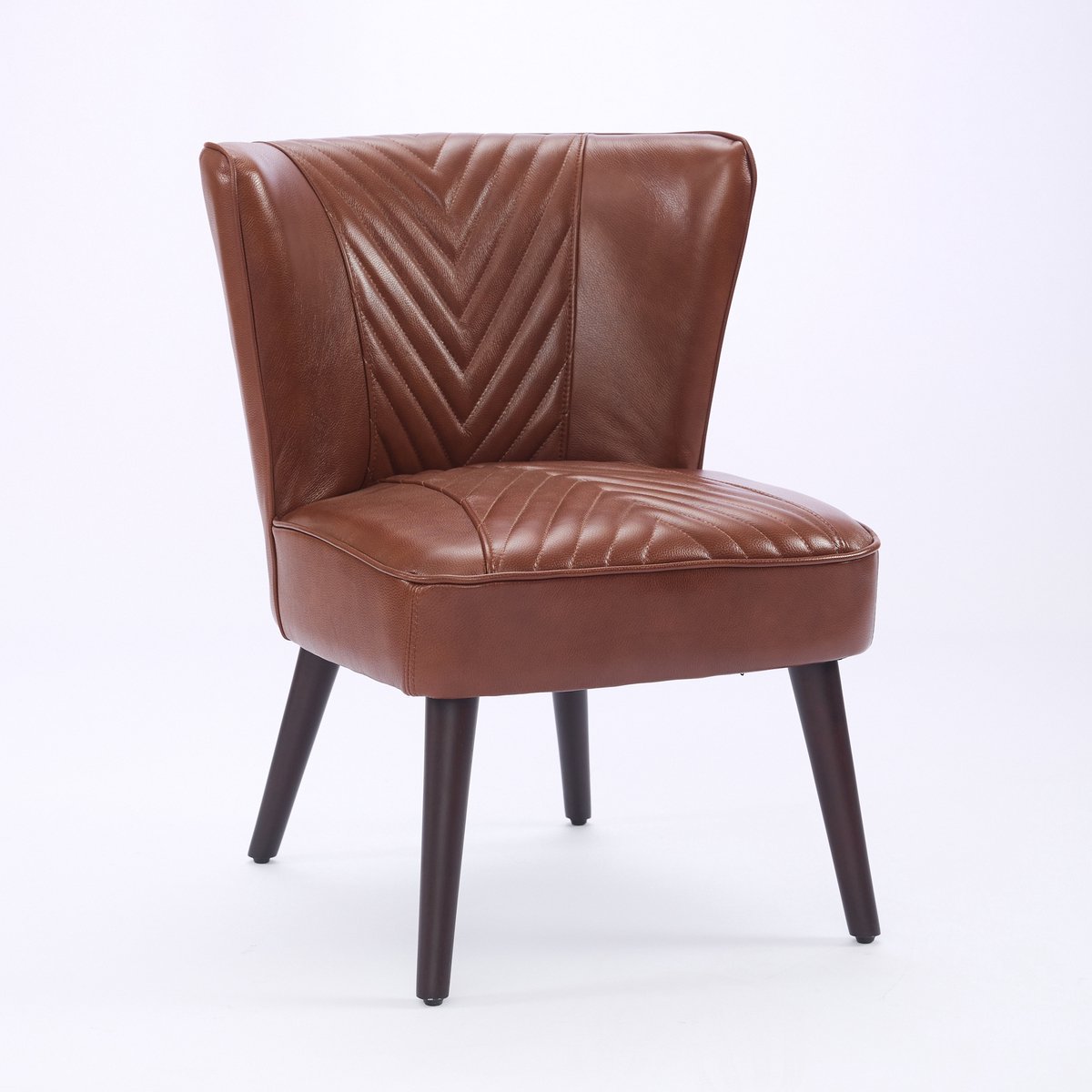Sweiko Fauteuil - Kunstleer - Ruime rugleuning - Rubberhout poten - Bruin