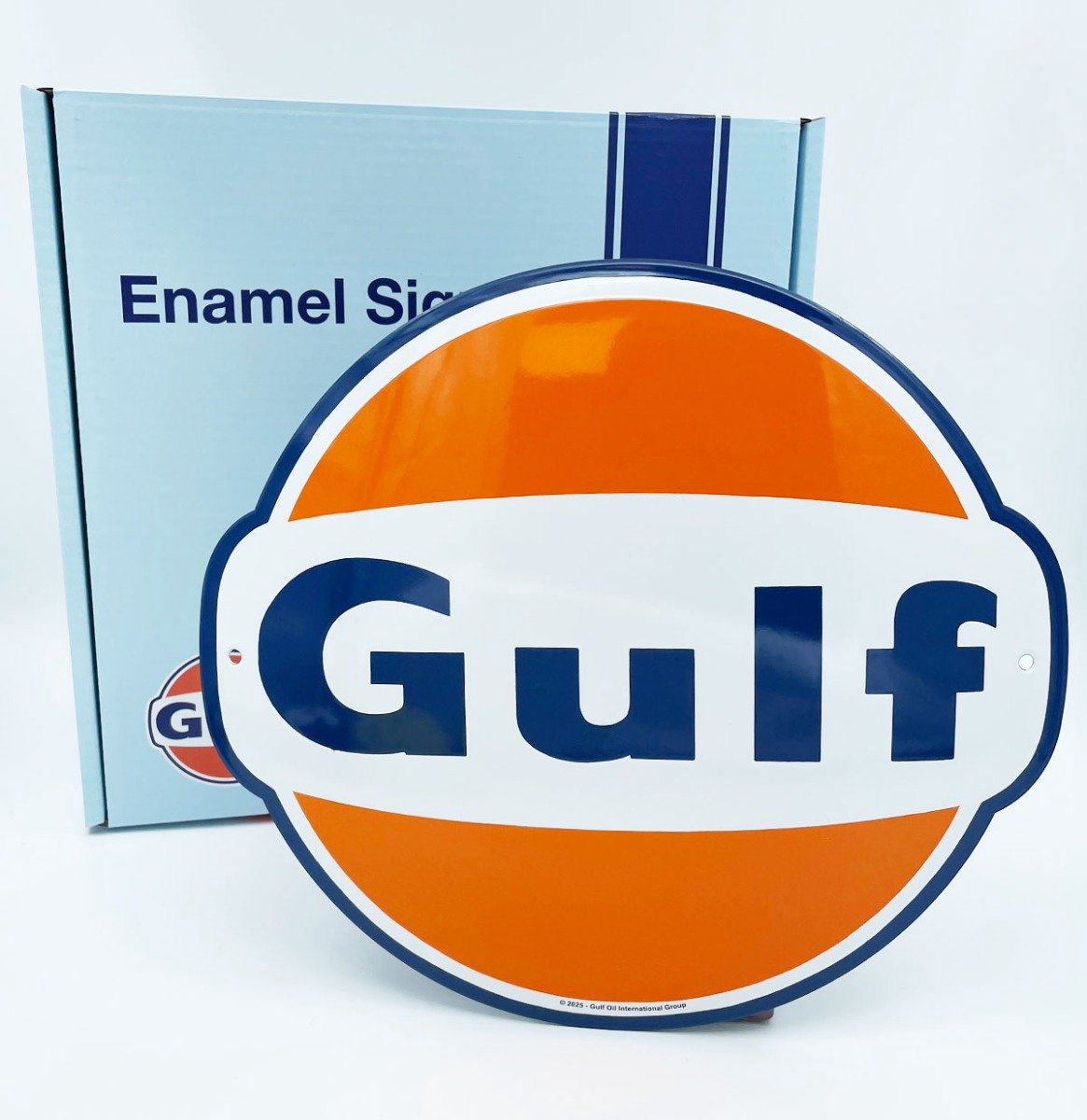 Gulf Logo Emaille Bord 30 - Gelicentieerd door Bennies Fifties