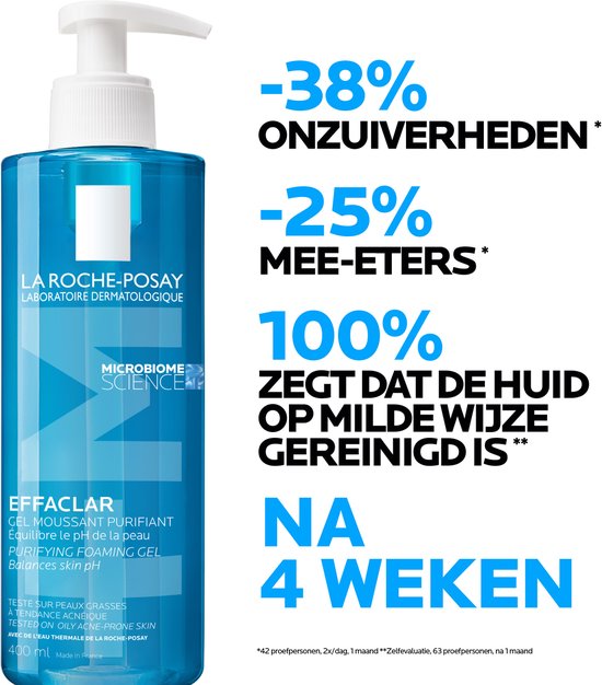 La Roche-Posay Effaclar routine - Effaclar Duo+M Dagcrème 40ml + Zuiverende Gel 400ml - voor vette, onzuivere huid met neiging tot acne - Anti-puistjes routine bundel