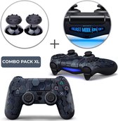 Hex 3D Combo Pack XL - PS4 Controller Skins PlayStation Stickers + Thumb Grips + Lightbar Skin Sticker