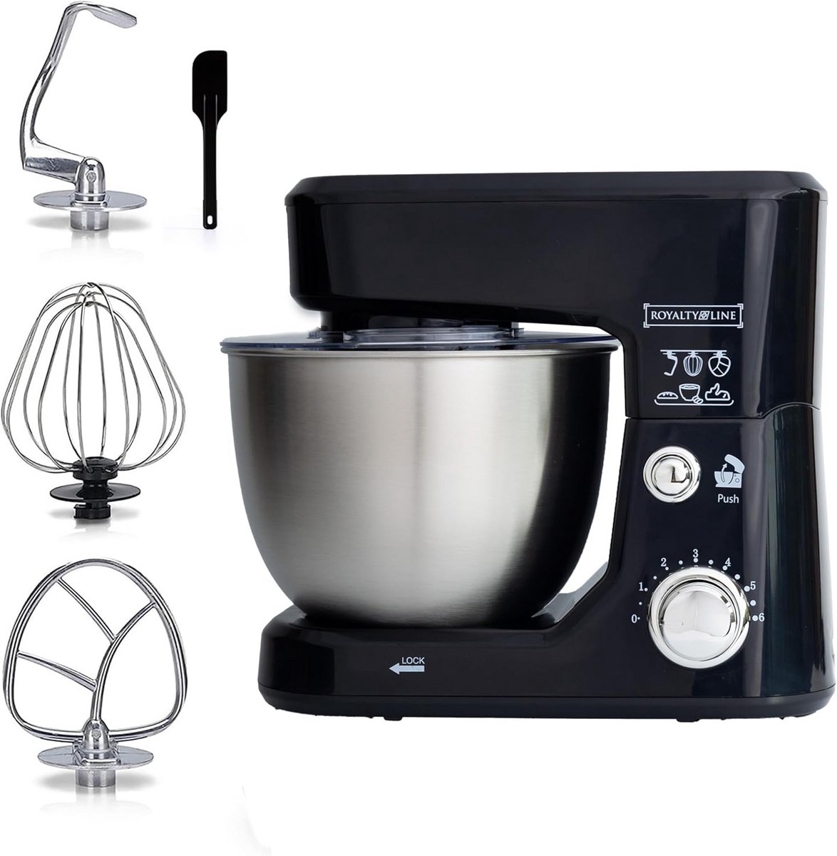 Krachtige Multifunctionele Keukenmachine 1000W met 4L RVS Kom en Accessoires
