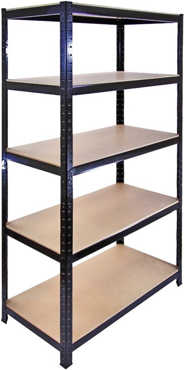 Zwaar Opbergrek voor Zware Lasten - 5 Verstelbare Metalen Garagerekken 90x45x180 cm