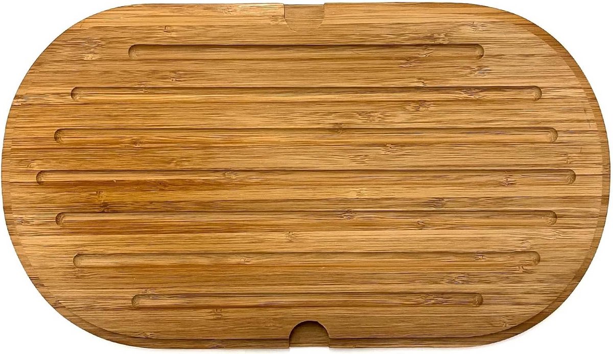 Duurzame bamboe broodplank met kruimelvanggoot 37x21 cm