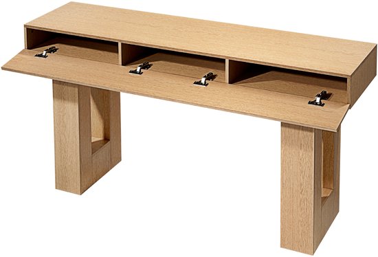 Consoletafel van 160 cm met opbergruimte, salontafel achter de bank