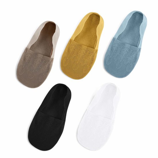 Soquettes Femme - Lot de 5 - Chaussettes Chaussettes basses - Stretch - Chaussettes Sneaker - Taille Unique Convient Taille 36-40 - Cinq Couleurs