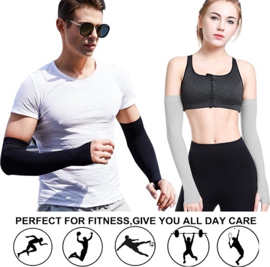 3 Paar Compressie Arm Sleeves - Heren - Armstukken Wielrenen - Hardlopen Armwarmers - UV Bescherming - One Size — afbeelding 4