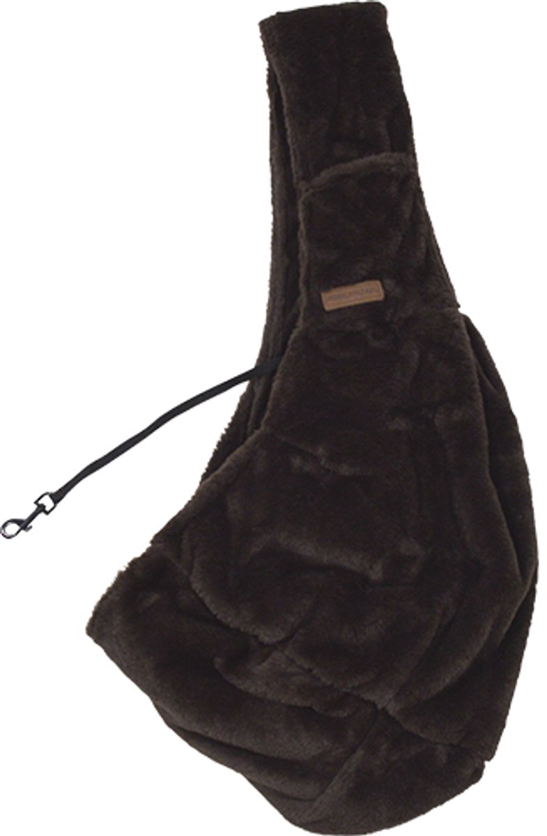 Animal Boulevard Champs-Elysees Hondenslingbag – Honden Draagtas – Super zacht Imitatiebont – Veiligheidshaakje – Kleur: Donkerbruin – 86x12x38 cm