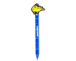 Pen - Minecraft Axolotl Geel/Goud - Inkredible Uitwisbare Pen met PVC Minecraft Top - Blauwe inkt
