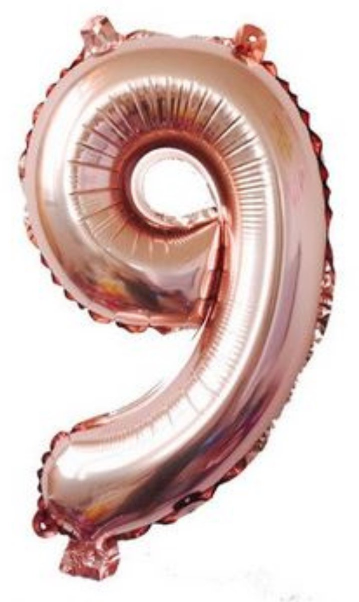 Reusachtige opblaasbare ballon 86 cm Nummer 9 Kleur Roze - Verjaardagsfeest Groot formaat