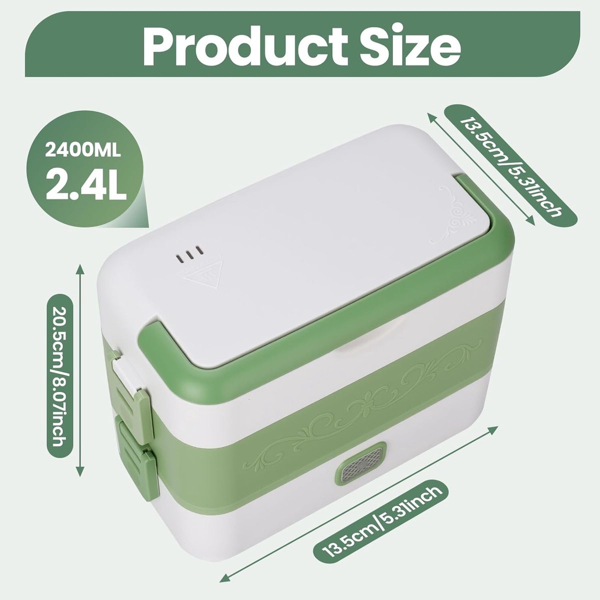 200W Verwarmde Elektrische Lunchbox - Thermische Dubbelwandige Lunchbox 2.4L - Met 4 RVS Binnentanks En Bestekset - Draagbare Voedselwarmer En Opbergtas - Meal Prep Bakje Snackbox En Vershouddoos - Ideaal Voor Werk Auto Kantoor Thuis En Onderweg — cadeau in Kookcadeaus - foto 5