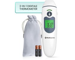 MostEssential 2-in-1 Digitale Koortsthermometer - Oorthermometer – Thermometer Voorhoofd & Lichaam - Koortsthermometer voor Volwassenen, Kinderen en Baby's - Contactloos - IR30