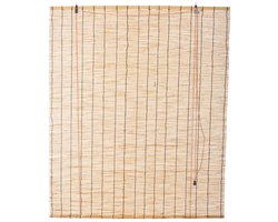 TuinChamp Rolgordijn riet 120 x 160 cm - Rolgordijn buiten en binnen - Rieten rolgordijnen - Natuurlijk rolgordijn hout - Natuurlijke uitstr