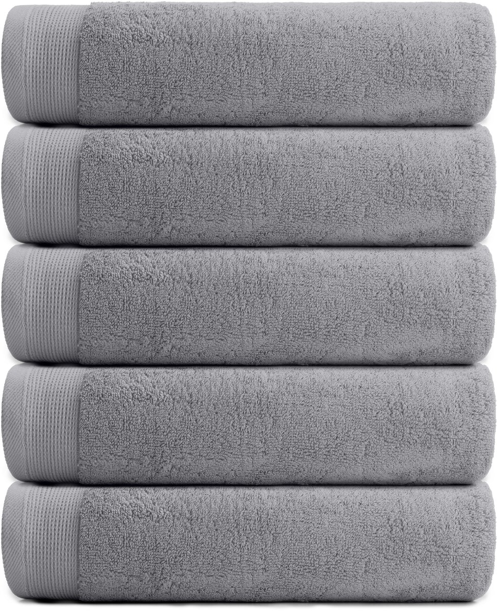 RELAKZ - Handdoeken - Set van 2 Stuks - 70x140 cm - Glacier Grey - 700 GSM - Katoen - Luxe, Zacht en Hoog Absorberend