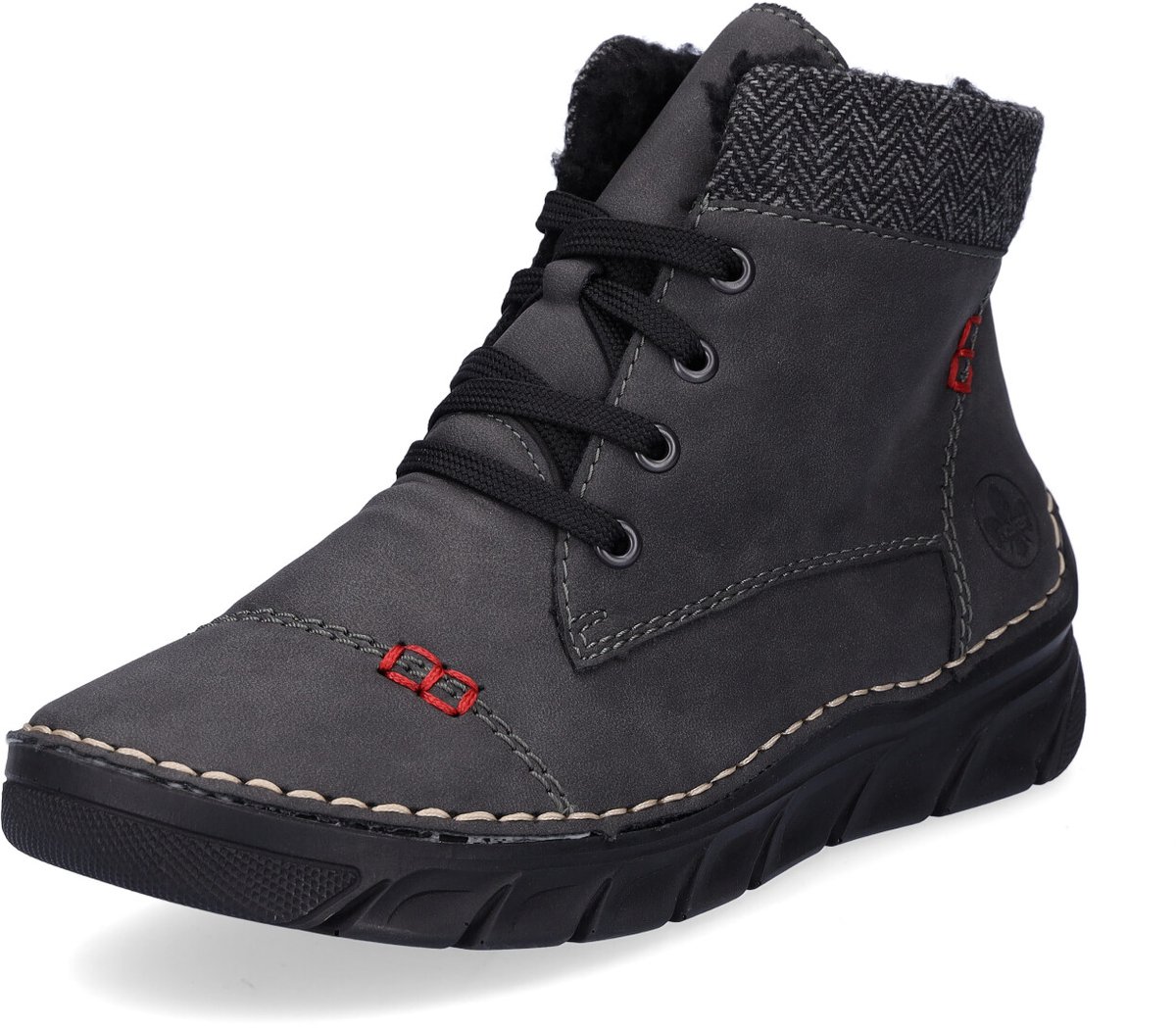 Rieker dames veterboot grijs