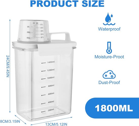 1000 ml 34 Oz Vacuüm Wasmiddeldispenser Oplaadbare Onder Fles Vloeibare Zeep Container voor Badkamer Badkamer