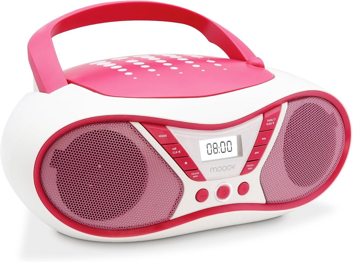 Draagbare CD-speler met FM-radio en USB, 6W Stereo Geluid en Handvat