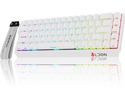 Mide68 - 65% Bedraad Gaming Toetsenbord - RGB Verlicht toetsenbord - Hall Effect Rapid Trigger Mechanisch Toetsenborden - Hot Swap - 8K Hz - 0.01mmRT - 0.125ms - Zij Bedrukte toetsen - 68 toetsen -Beste prijs-kwaliteitverhouding - Elegant wit