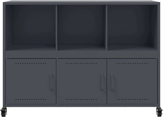 vidaXL - Buffet - 100,5x39x72 - cm - laminé à froid - acier - anthracite
