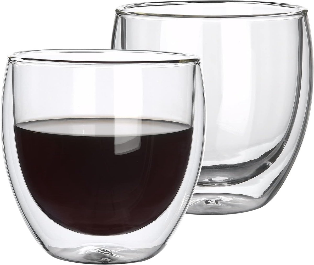 Majestix Dubbelwandige Glazen - Set van 2 glazen - 250 ML - Isolerende Thermoglazen - Latte Macchiato - Cappuccino - Espresso - Koffie - Thee - Koude dranken