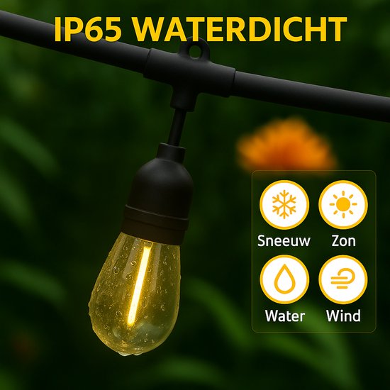 SUWIN 30 Meters LED Buiten Lichtslingers, G40 Buiten Lichtketting Lampen Hanglampen Warm Wit, Tuinslingerverlichting Met Buiten Waterdicht 50 2 LED Plastic Lampen Buiten Voor Kerstfeest