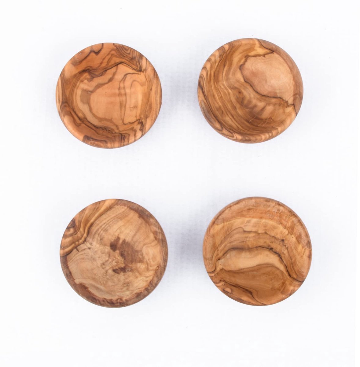 Stunq® Set van 4 Luxe Tapasschaaltjes van Exclusief Hout voor Sauzen en Olijven