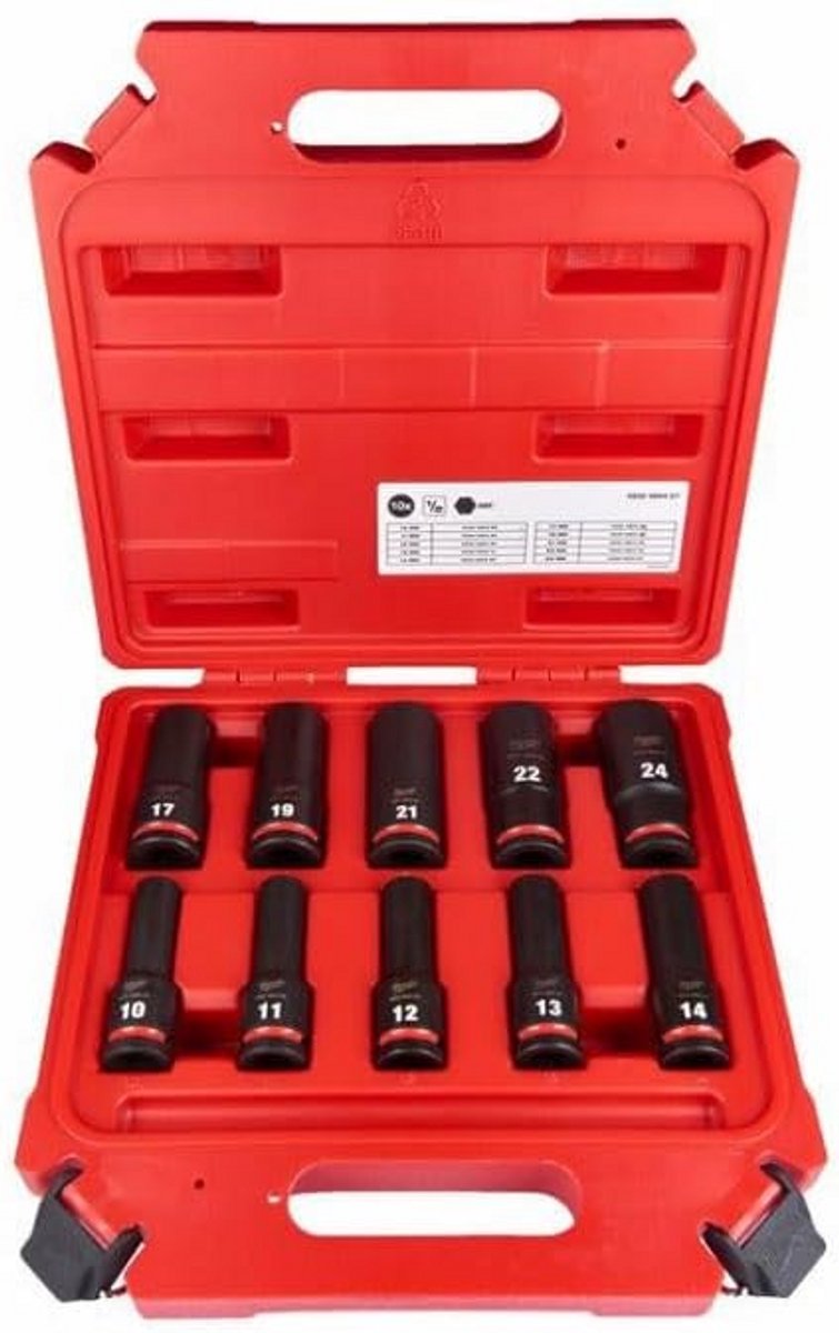 Set van 10 Steekdozen Slagschroevendraaier 1/2 inch