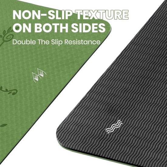 Stunq® Yogamat van 6 mm dik voor yoga, Pilates en fitness met antisliplaag en draagriem — afbeelding 3