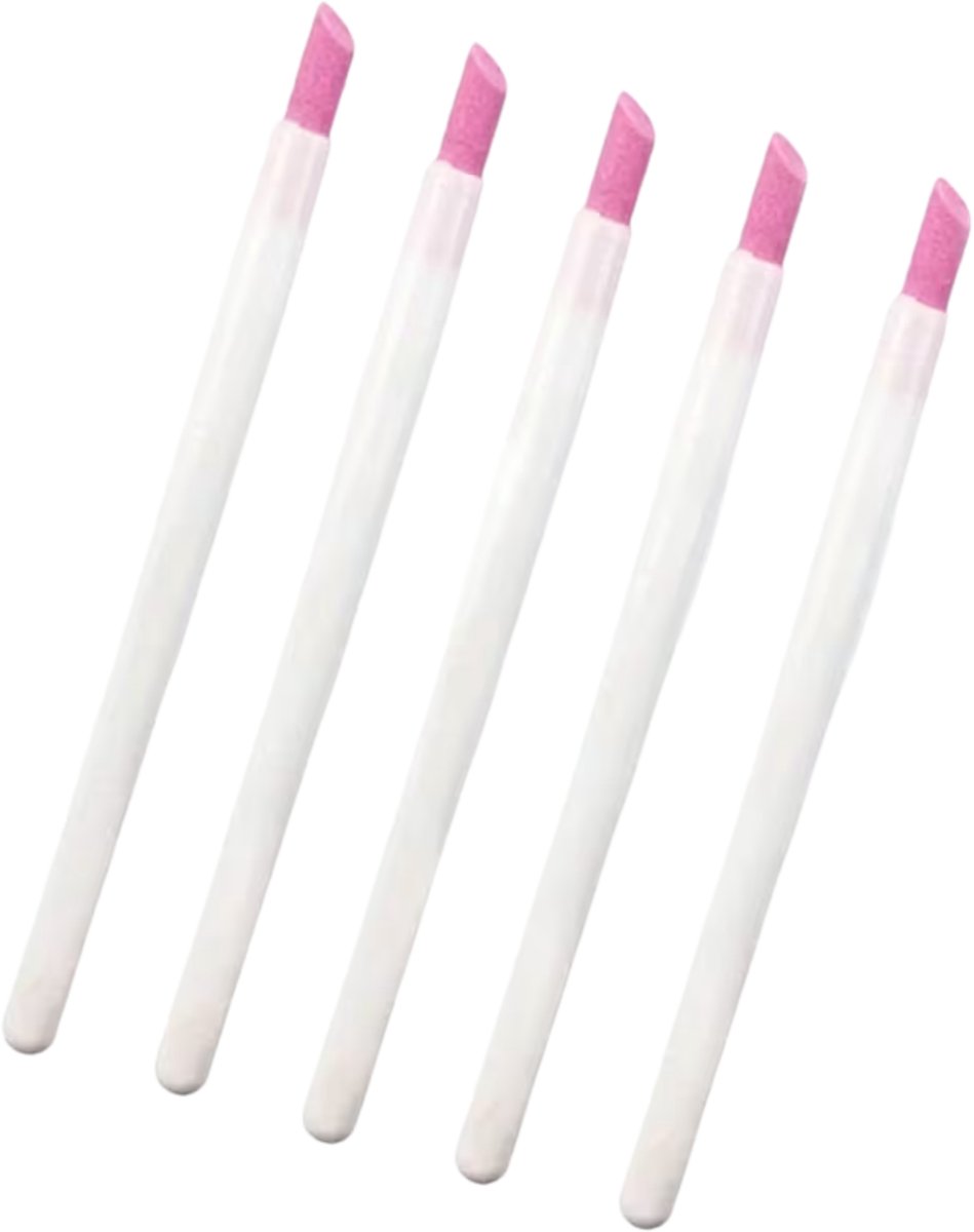 FA-VE Nagelriem Vijl – 5 stuks - Cuticle Remover Pen - Nagelriemreiniger & Polijstvijl - Voor Manicure, Gelnagels & Nail Art - Wit