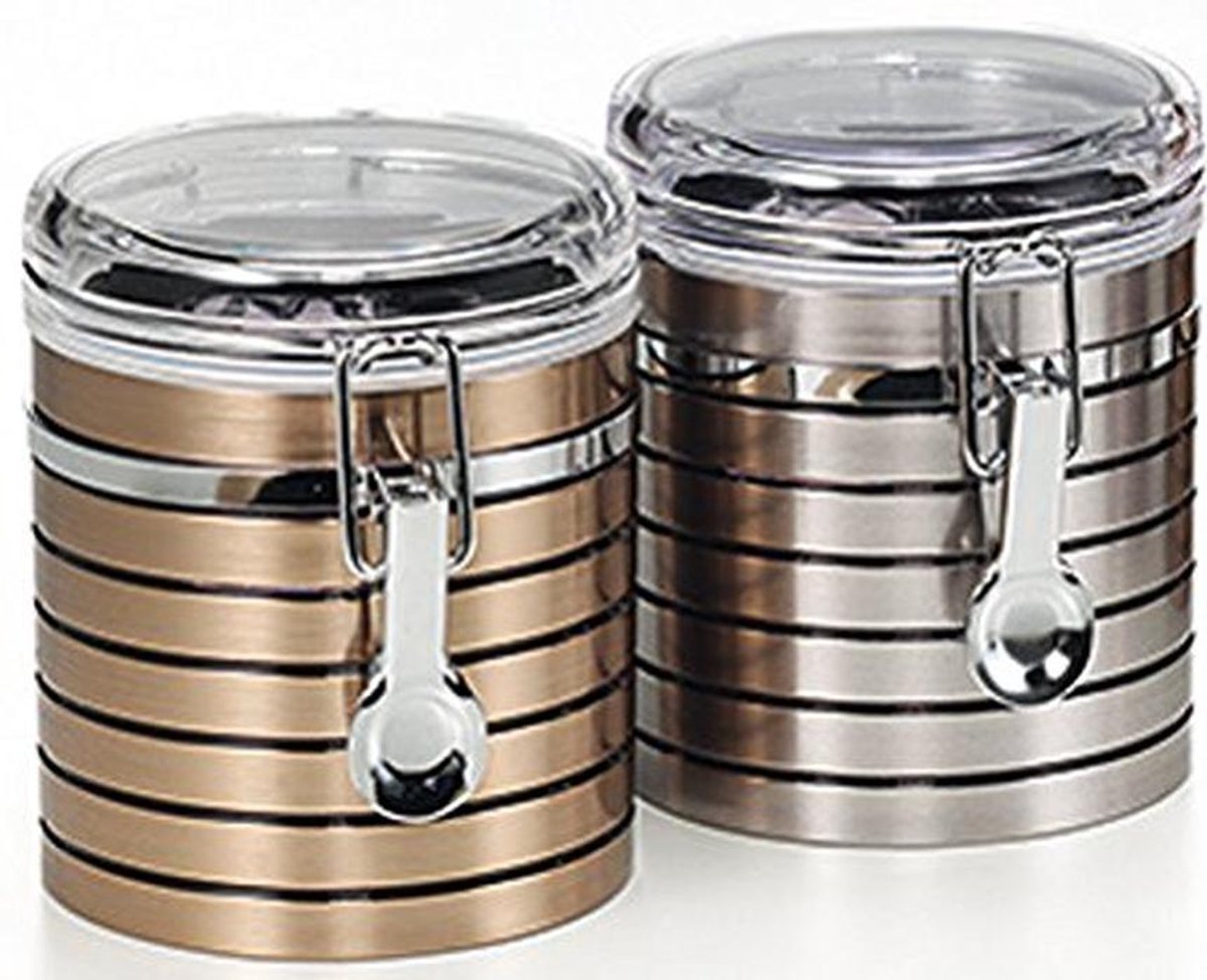 Tea and coffee tin 11.5 cm set of 2