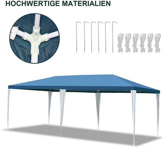 Aufun Gazebo Party Waterdichte partytent bier tuin outdoor tuinpaviljoen UV- bescherming met 4 afneembare zijwanden en dak winterbestendige campingtent ( antraciet, 3 x 6 m