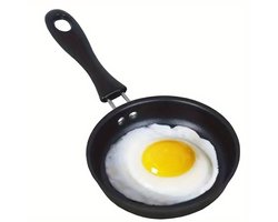 Mini antiaanbakpan uit één stuk, Geschikt voor inductie- en gasfornuizen - perfect Geschikt voor elk moment van de dag, zowel om te dineren als om buiten te koken - een praktische aanvulling op je keuken- en kampeeruitrusting. Diameter: 13 cm.