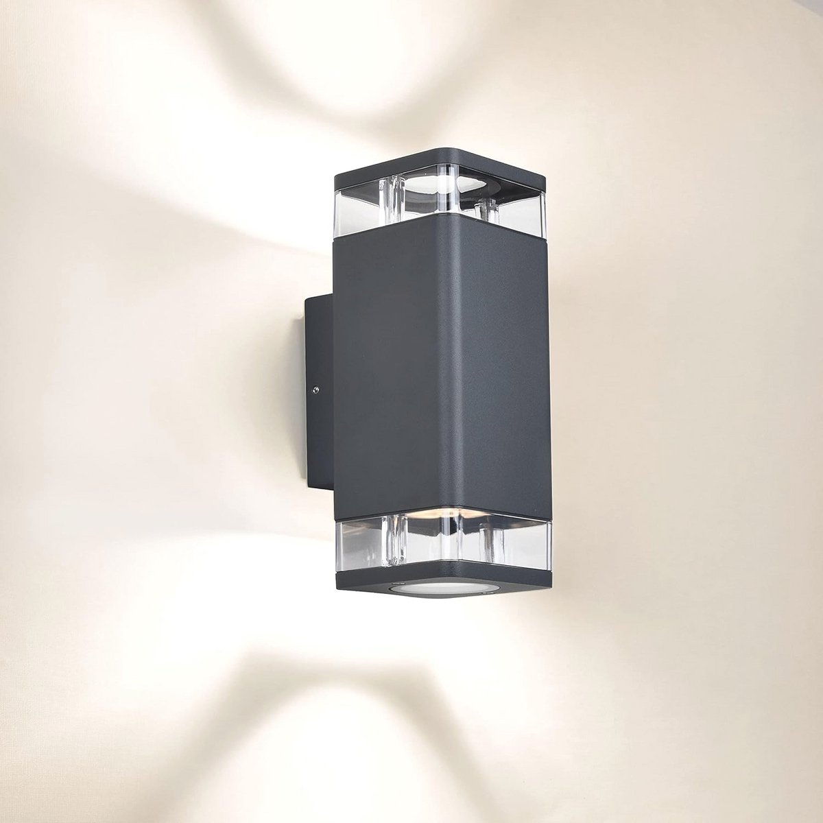 Dubbele Up Down Wandlamp Buiten 35W Max GU10 IP54 Waterdicht