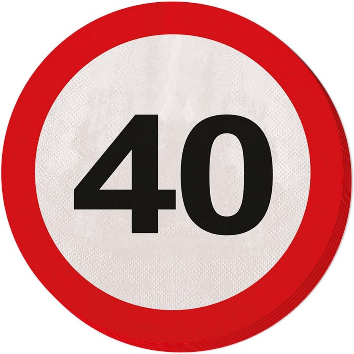 Feestservetten met opdruk '40' - Rond - 20 stuks
