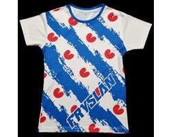 Uniseks Sportshirt Friesland met volledig bedrukte Friese vlag design (Fryslan sportshirt) maat XL van Shirtmakelaar