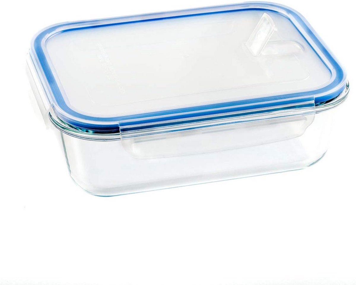 Luchtdichte glazen bewaarpot 1500ml met siliconen afsluiting