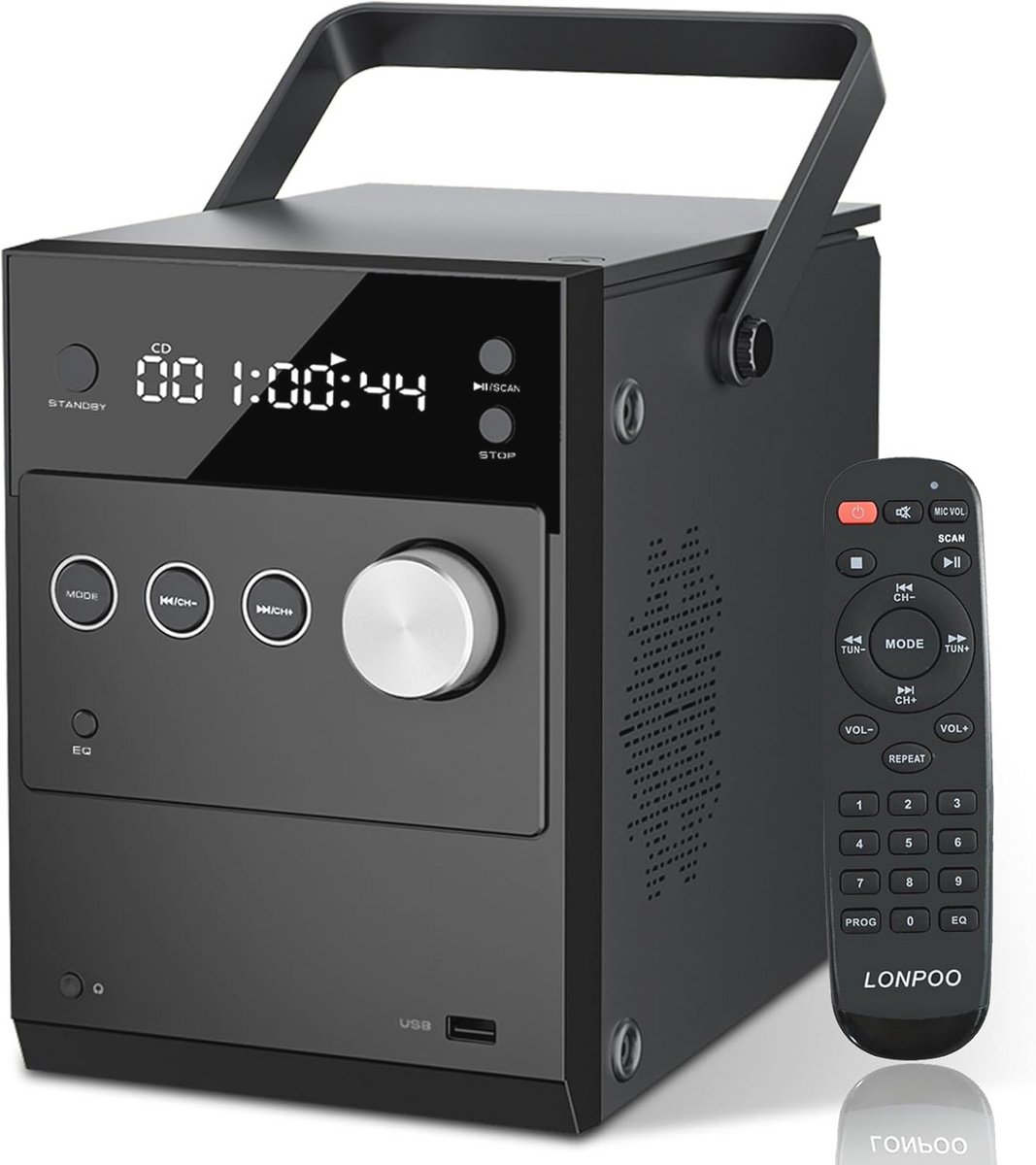 Draagbare CD-speler met Bluetooth, FM-radio, USB en AUX-ingang