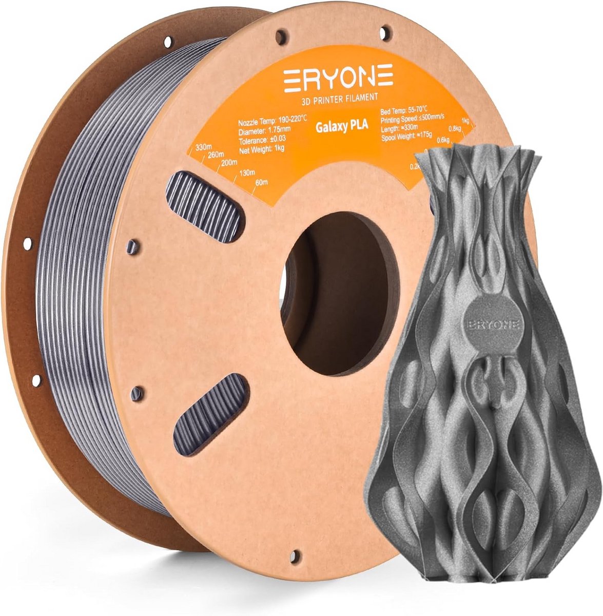 Glitter PLA Filament 1.75mm 1kg voor 3D Printer - Sprankelend Zilver