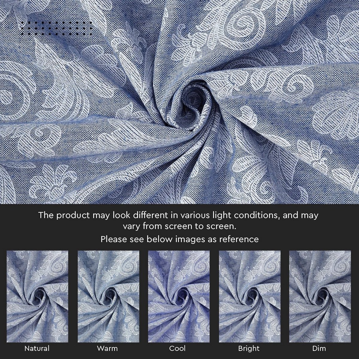 TafelRunner Blauw Bloemenpatroon Katoen 32 x 240 cm