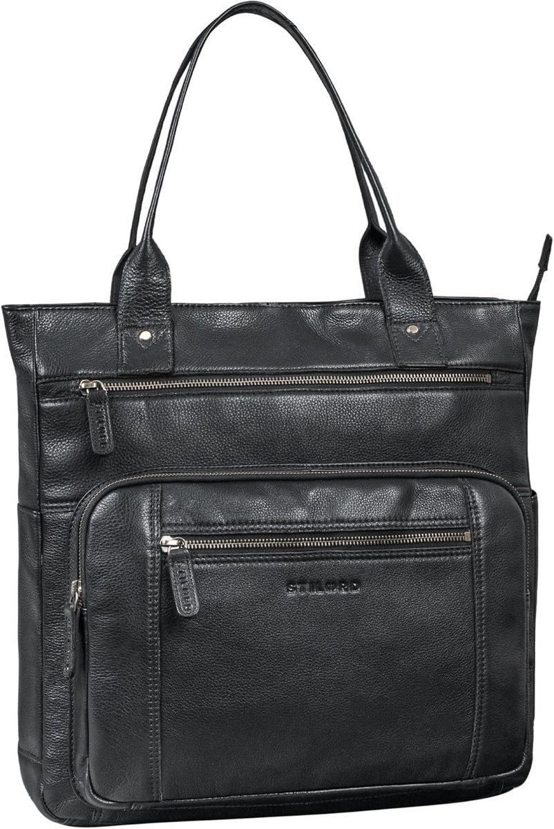 Grote Leren Handtas Dames Shopper met Vakken voor Laptop tot 15.6 Inch - Schoudertas Kantoor & Uni