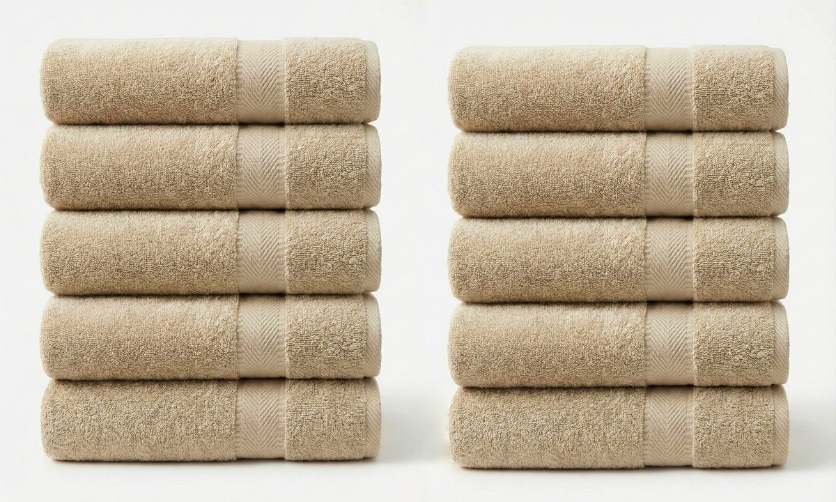 Blanche Nuit Handdoeken 50x100 cm - 10x Luxe Badhanddoek - 100% Katoen - 500 gr/m2 - Zand