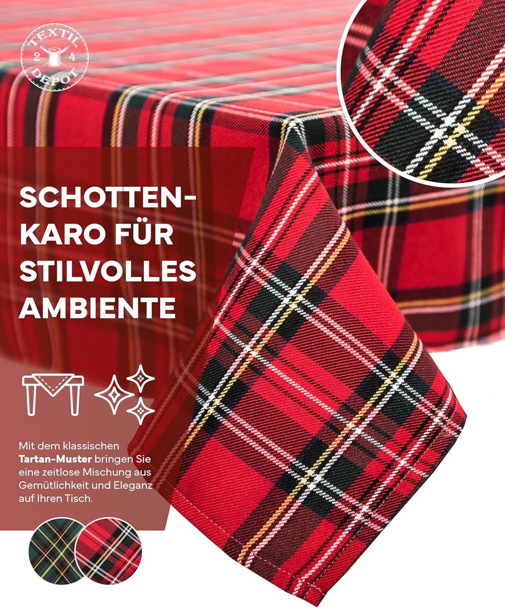 Tafelloper Schotse Ruit Tartan - 100% Katoen - Diverse Maten Verkrijgbaar
