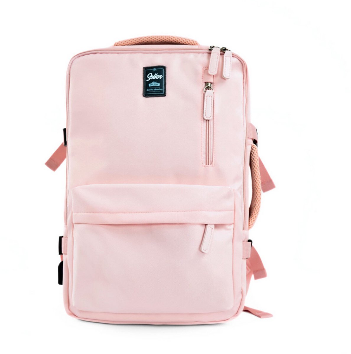 Solier FV06 Noa handbagage rugzak 35 liter – lichte reisrugzak voor vliegtuig en dagelijks gebruik, roze