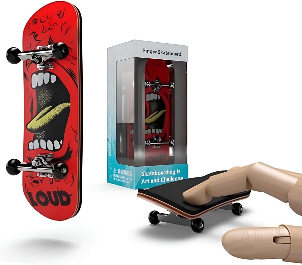 BIGH Professional Fingerboard Made of Natural Maple Wood Finger Skateboard Small Finger Skate Zwart