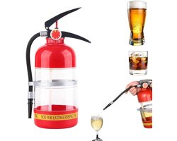 1,5 liter Drankdispenser - Drank- en Alcoholwijn Dispenser - Rode Plastic Pomp voor Bier, Whisky en Wijn - Vorm van een Brandblusser - voor Gebruik in Bar, Thuis of op Feesten