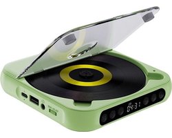 Draagbare Bluetooth-cd-speler met USB-C-snelladen – Ultradun en compact – Ondersteunt MP3/WMA-formaten – Geschikt voor zowel reizen als thuisgebruik – Groen