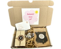 Juf thee brievenbusbox - bedankje voor lerares met thee en noga