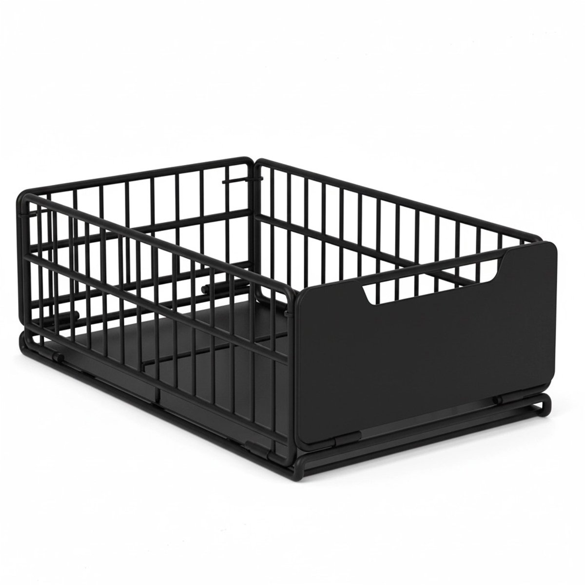 Schuiflade - Uittrekbare, Opvouwbare Lade – Keukenkast Organizer Zonder Boren – Metalen Opbergbak voor Keuken, Voorraadkast & Badkamer – 43 x 30 x 18 cm - zwart