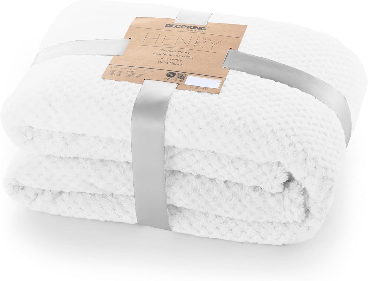 Knuffeldeken 220 x 240 cm - Zachte Microvezel Bedspread in Scandinavische Stijl